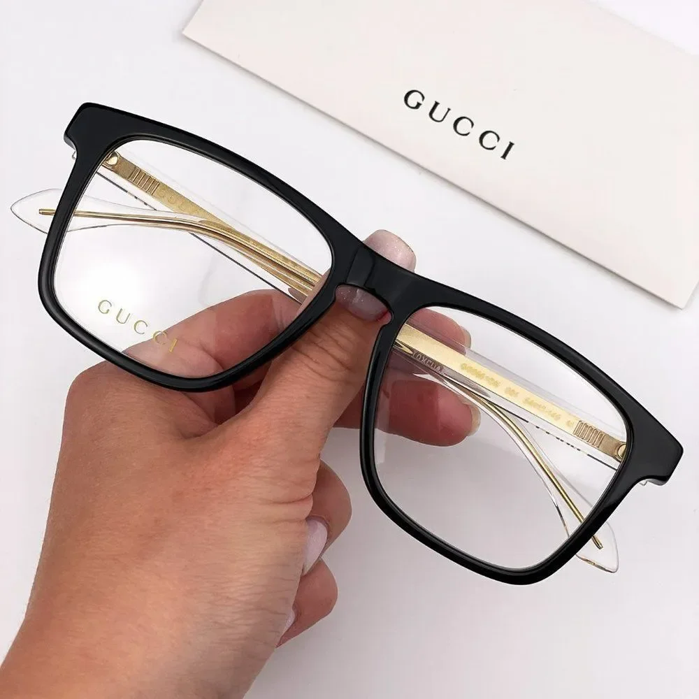Gucci GG0561ON 001 BRAND NEW Eyeglasses Black Crystal Square Unisex